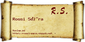Rossi Sára névjegykártya